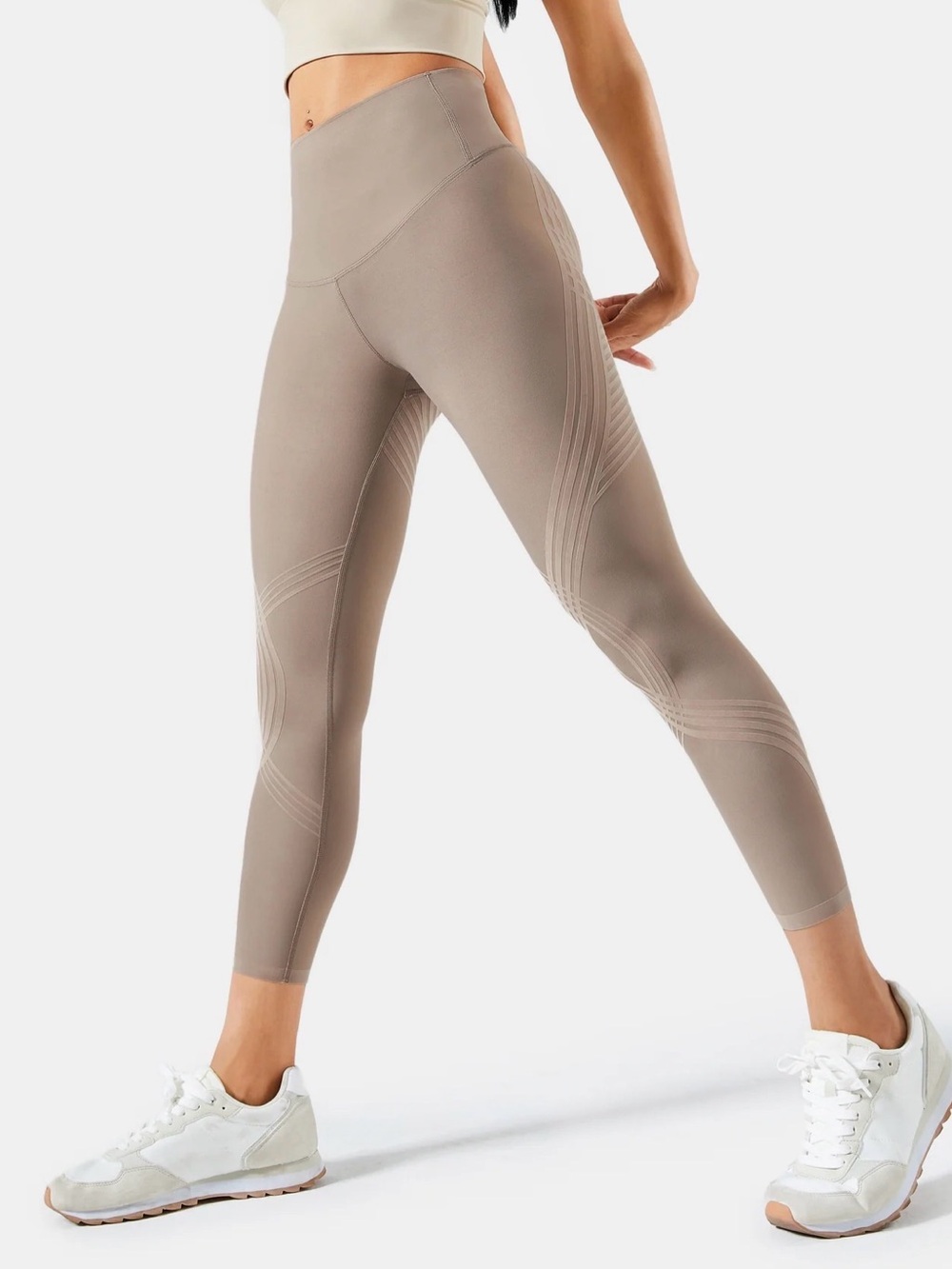 Fanka Body Sculpt Compression Legging (Reversible) 7/8 Tan/Taupe HighWaist XS